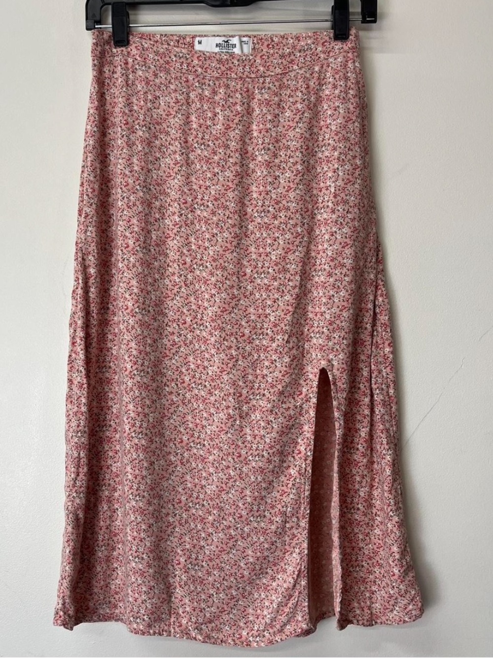 Hollister Pink Floral Midi Skirt